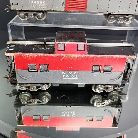Marx O GaugeFreight Car And Caboose Pair Tin Train Vintage Railroad Made In USA - Picture 3 of 16